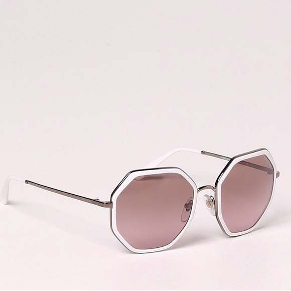Vogue White Octagonal Pink Gradient Lens Sunglasses New